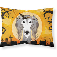 "Caroline's Treasures BB1787PILLOWCASE Halloween Saluki Fabric Standard Pillowcase, Large, Multicolor"