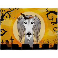 "Caroline's Treasures BB1787PLMT Halloween Saluki Fabric Placemat, Multicolor"