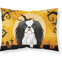 "Caroline's Treasures BB1788PILLOWCASE Halloween Japanese Chin Fabric Standard Pillowcase, Large, Multicolor"