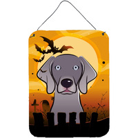 "Caroline's Treasures Halloween Weimaraner Wall or Door Hanging Prints BB1789DS1216, 16HX12W, Multicolor"