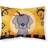 "Caroline's Treasures BB1789PILLOWCASE Halloween Weimaraner Fabric Standard Pillowcase, Large, Multicolor"