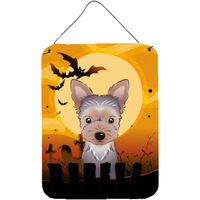 "Caroline's Treasures Halloween Yorkie Puppy Wall or Door Hanging Prints BB1790DS1216, 16HX12W, Multicolor"