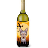 "Caroline's Treasures Halloween Yorkie Puppy Wine Bottle Koozie Hugger, 750 ml, Multicolor"