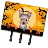 "Caroline's Treasures BB1790TH68 Halloween Yorkie Puppy Leash or Key Holder, Large, Multicolor"