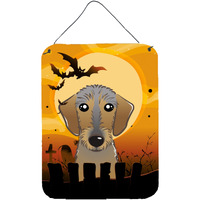 "Caroline's Treasures Halloween Wirehaired Dachshund Wall or Door Hanging Prints BB1791DS1216, 16HX12W, Multicolor"