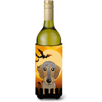 "Caroline's Treasures Halloween Wirehaired Dachshund Wine Bottle Koozie Hugger, 750 ml, Multicolor"