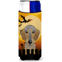 "Caroline's Treasures Halloween Wirehaired Dachshund Michelob Ultra Koozies for Slim Cans, Multicolor"