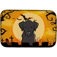 "Caroline's Treasures Halloween Black Labrador Dish Drying Mat, 14"" x 21"""