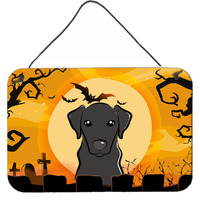 "Caroline's Treasures Halloween Black Labrador Wall or Door Hanging Prints BB1793DS812, 8HX12W"