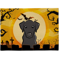 "Caroline's Treasures BB1793PLMT Halloween Black Labrador Fabric Placemat, Multicolor"