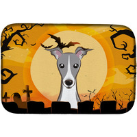 "Caroline's Treasures Halloween Italian Greyhound Dish Drying Mat, 14"" x 21"""