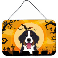 "Caroline's Treasures Halloween Bernese Mountain Dog Wall or Door Hanging Prints BB1795DS812, 8HX12W, Multicolor"