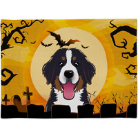"Caroline's Treasures BB1795PLMT Halloween Bernese Mountain Dog Fabric Placemat, Multicolor"