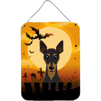 "Caroline's Treasures Halloween Min Pin Wall or Door Hanging Prints BB1798DS1216, 16HX12W, Multicolor"