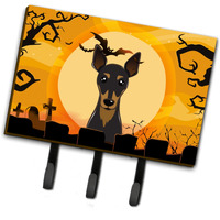 "Caroline's Treasures BB1798TH68 Halloween Min Pin Leash or Key Holder, Large, Multicolor"