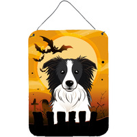 "Caroline's Treasures Halloween Border Collie Wall or Door Hanging Prints BB1799DS1216, 16HX12W, Multicolor"