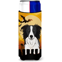 "Caroline's Treasures Halloween Border Collie Michelob Ultra Koozies for Slim Cans, Multicolor"