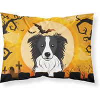 "Caroline's Treasures BB1799PILLOWCASE Halloween Border Collie Fabric Standard Pillowcase, Large, Multicolor"