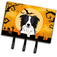 "Caroline's Treasures BB1799TH68 Halloween border Collie Leash or Key Holder, Large, Multicolor"