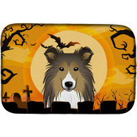 "Caroline's Treasures Halloween Sheltie Dish Drying Mat, 14"" x 21"""