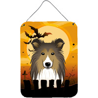 "Caroline's Treasures Halloween Sheltie Wall or Door Hanging Prints BB1800DS1216, 16HX12W, Multicolor"
