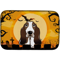 "Caroline's Treasures Halloween Basset Hound Dish Drying Mat, 14"" x 21"""