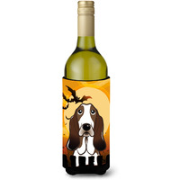 "Caroline's Treasures Halloween Basset Hound Wine Bottle Koozie Hugger, 750 ml, Multicolor"