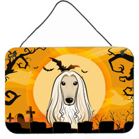 "Caroline's Treasures Halloween Afghan Hound Wall or Door Hanging Prints BB1802DS812, 8HX12W"