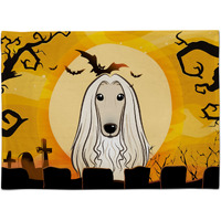 "Caroline's Treasures BB1802PLMT Halloween Afghan Hound Fabric Placemat, Multicolor"