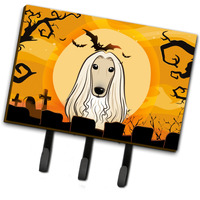 "Caroline's Treasures BB1802TH68 Halloween Afghan Hound Leash or Key Holder, Large, Multicolor"