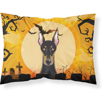 "Caroline's Treasures BB1803PILLOWCASE Halloween Doberman Fabric Standard Pillowcase, Large, Multicolor"