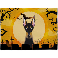 "Caroline's Treasures BB1803PLMT Halloween Doberman Fabric Placemat, Multicolor"