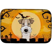 "Caroline's Treasures Halloween Wire Haired Fox Terrier Dish Drying Mat, 14"" x 21"""