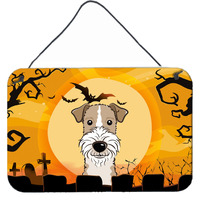 "Caroline's Treasures Halloween Wire Haired Fox Terrier Wall or Door Hanging Prints BB1805DS812, 8HX12W"