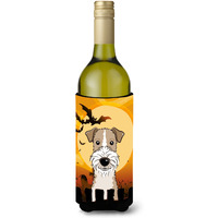 "Caroline's Treasures Halloween Wire Haired Fox Terrier Wine Bottle Koozie Hugger, 750 ml, Multicolor"