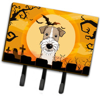"Caroline's Treasures BB1805TH68 Halloween Wire Haired Fox Terrier Leash or Key Holder, Large, Multicolor"