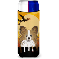"Caroline's Treasures Halloween Papillon Michelob Ultra Koozies for Slim Cans, Multicolor"