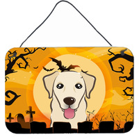 "Caroline's Treasures Halloween Golden Retriever Wall or Door Hanging Prints BB1810DS812, 8HX12W, Multicolor"