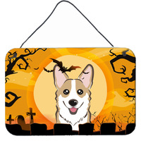 "Caroline's Treasures Halloween Sable Corgi Wall or Door Hanging Prints BB1811DS812, 8HX12W"