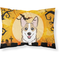 "Caroline's Treasures BB1811PILLOWCASE Halloween Sable Corgi Fabric Standard Pillowcase, Large, Multicolor"