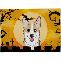"Caroline's Treasures BB1811PLMT Halloween Sable Corgi Fabric Placemat, Multicolor"