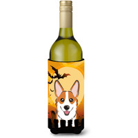 "Caroline's Treasures Halloween Red Corgi Wine Bottle Koozie Hugger, 750 ml, Multicolor"