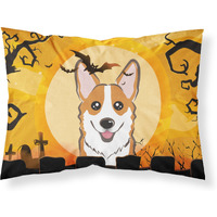 "Caroline's Treasures BB1812PILLOWCASE Halloween Red Corgi Fabric Standard Pillowcase, Large, Multicolor"