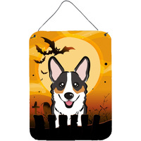 "Caroline's Treasures Halloween Tricolor Corgi Wall or Door Hanging Prints BB1813DS1216, 16HX12W, Multicolor"