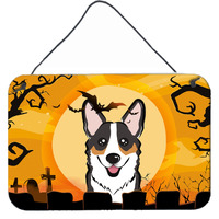 "Caroline's Treasures Halloween Tricolor Corgi Wall or Door Hanging Prints BB1813DS812, 8HX12W"