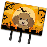 "Caroline's Treasures BB1814TH68 Halloween Chocolate Brown Poodle Leash or Key Holder, Large, Multicolor"
