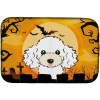 "Caroline's Treasures Halloween White Poodle Dish Drying Mat, 14"" x 21"""