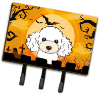 "Caroline's Treasures BB1815TH68 Halloween White Poodle Leash or Key Holder, Large, Multicolor"