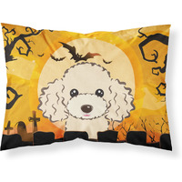 "Caroline's Treasures BB1816PILLOWCASE Halloween Buff Poodle Fabric Standard Pillowcase, Large, Multicolor"
