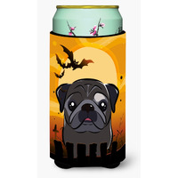 "Caroline's Treasures Halloween Black Pug Tall Boy Koozie Hugger, Multicolor"